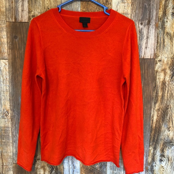 J. Crew Sweaters - J. CREW Bright Coral Cashmere Sweater. Large.